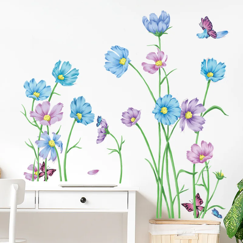 2 stücke kleine frische gesang Blumen Schlafzimmer Wohnzimmer Veranda Miet zimmer Home Decoration Wanda uf kleber selbst klebend