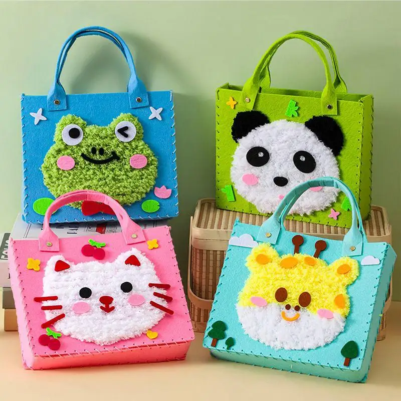 Borsa per animali in tessuto non tessuto Accessori per borse fatte a mano carini Set da cucito per bambini portatili Divertenti forniture per la decorazione domestica