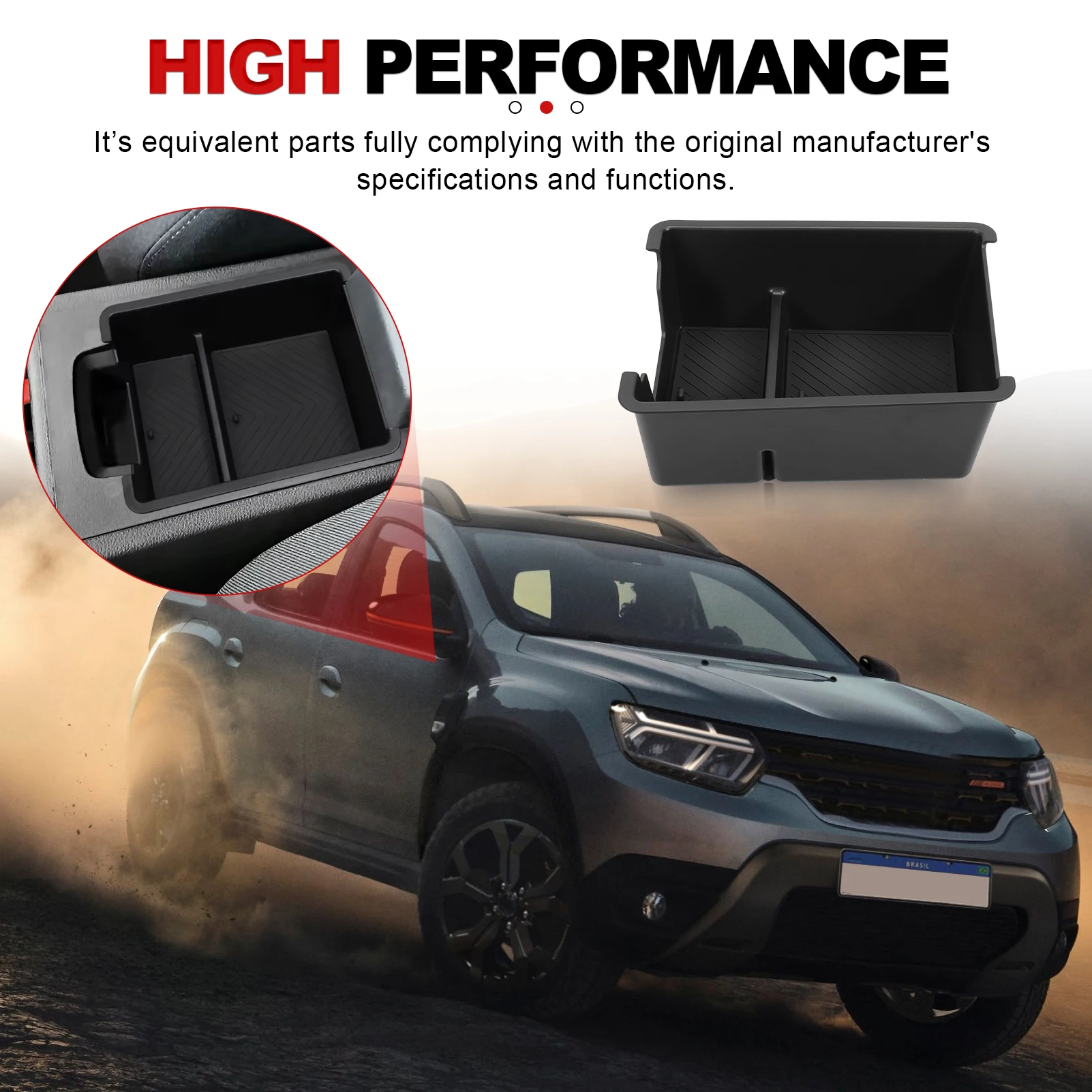 Car Armrest Storage Box Accessories Center Console Tray Tidying for Renault Dacia Duster (not fit Manual transmission) 2025 2026