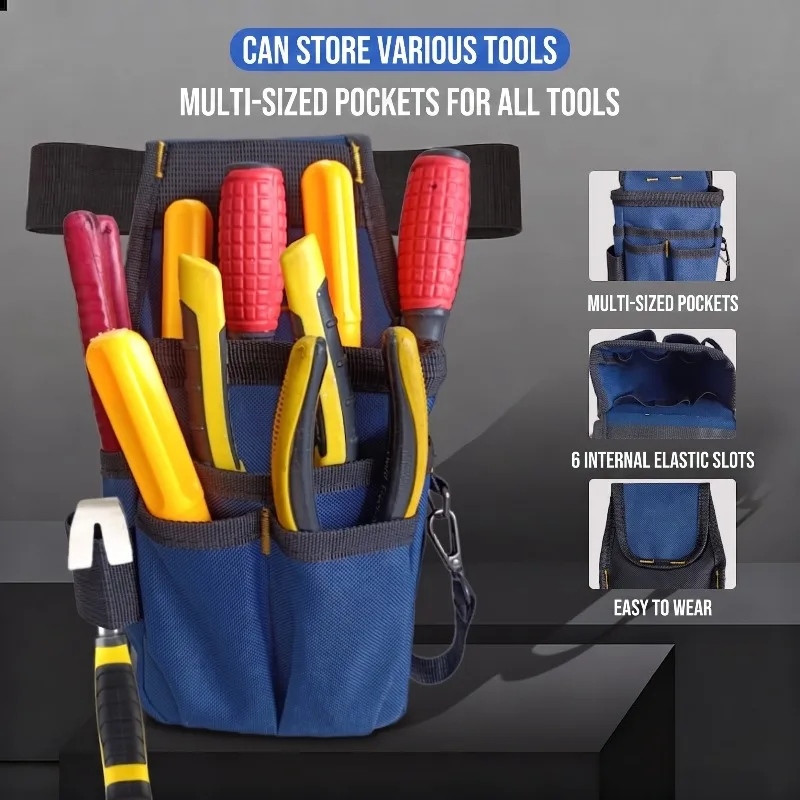 Tool Waist Bag Multi‑layer Thickened Electrician Tool Pouch Multifunctional Hardware Tools Storage Belt Pouch for Repair Work