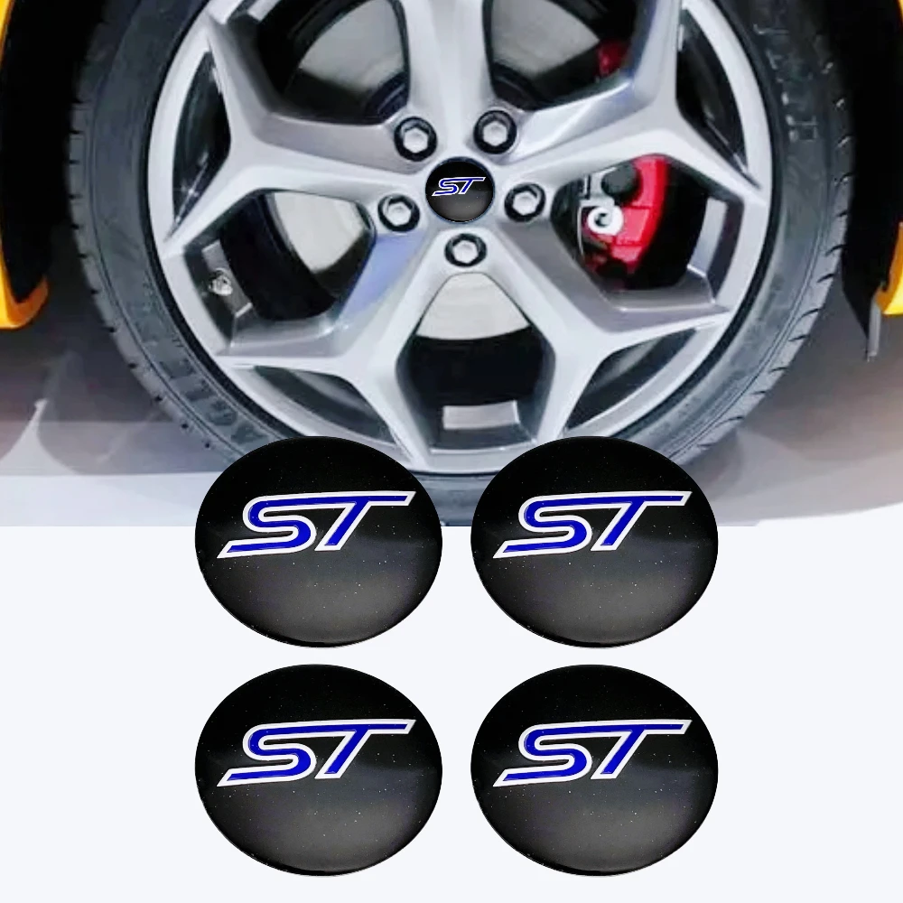 4pcs ST ST-Line Emblem Logo 56mm 60mm  Badge Replace Car Stickers Rim Hub Dust Cover Wheel Hub Cover Car Wheel Hub Center Cap