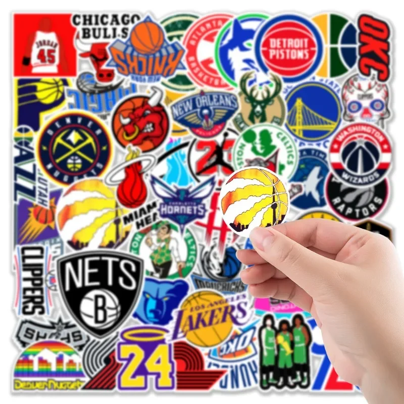 50pcs NBA Sports Cartoon Stickers Suitcase Water Cup Stationery Mobile Phone Car Scooter Laptop Refrigerator Decorative Stickers