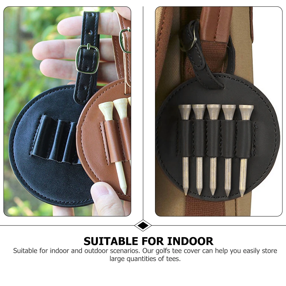 

Golf Spike Case Holder Portable Tees Keeper Black Circular Golf Accessories Tee Organizer Men Container Supplies
