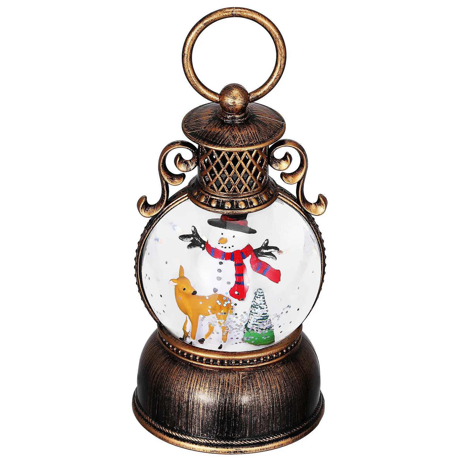 

Vintage Christmas Lantern Snow Globe with Rechargeable Music Box for Seasonal Decor Snow Globe Christmas Lantern