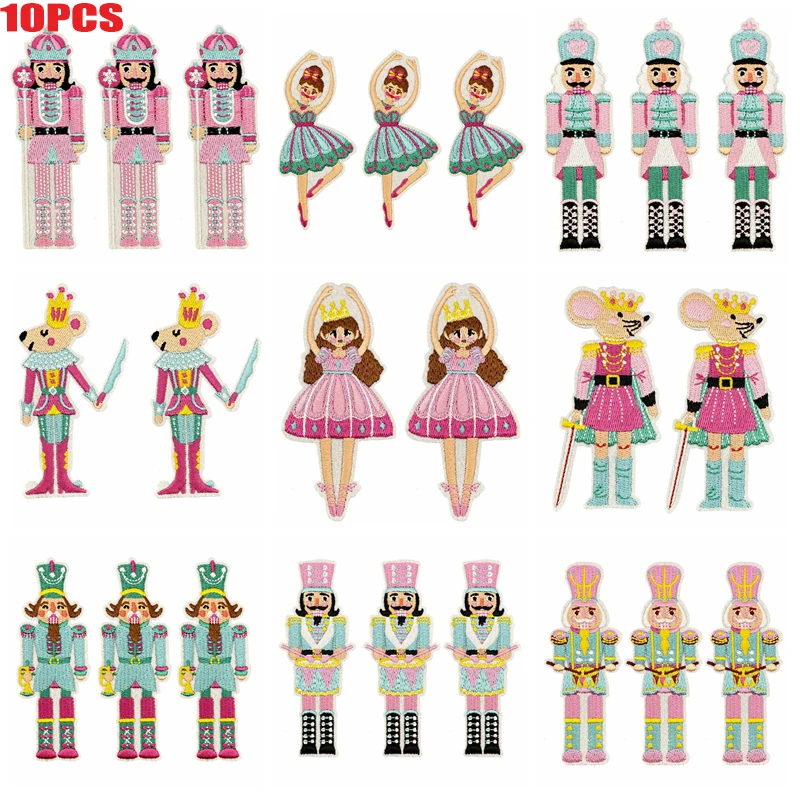 10/12 Uds. Parches bordados de personajes de dibujos animados parche de caballero princesa parches para planchar para ropa parches termoadhesivos coser DIY