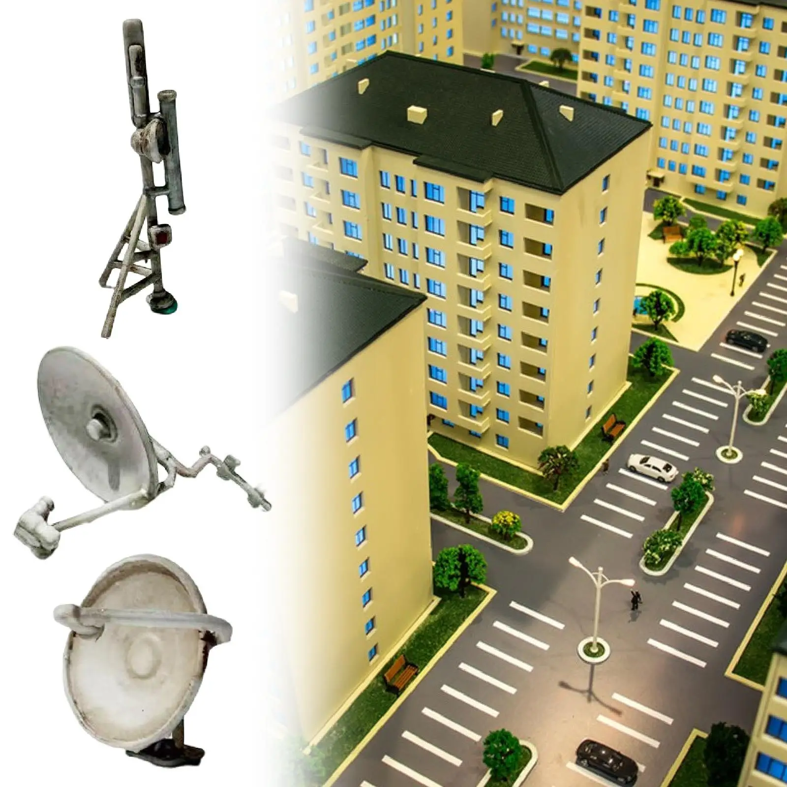 

1/64 City Model Scene Accessories DIY Crafts,Small,Micro Landscape,Rooftop Parabolic Antenna,Dollhouse Decor Railway Scenery