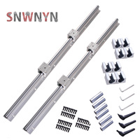 2sets SBR16 SBR20 Splicing Linear guide rail joint 2500 3000 3500 4000 4500mm Linear Guide + SBR16/20UU Blocks for CNC Part