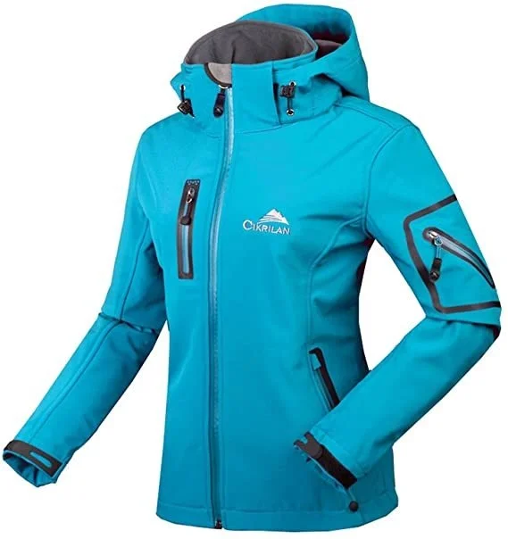 

Thermal Fleece Women's Softshell Jacket Windproof Hiking Running Trekking Camping Coat With Hood for Outdoor Sports