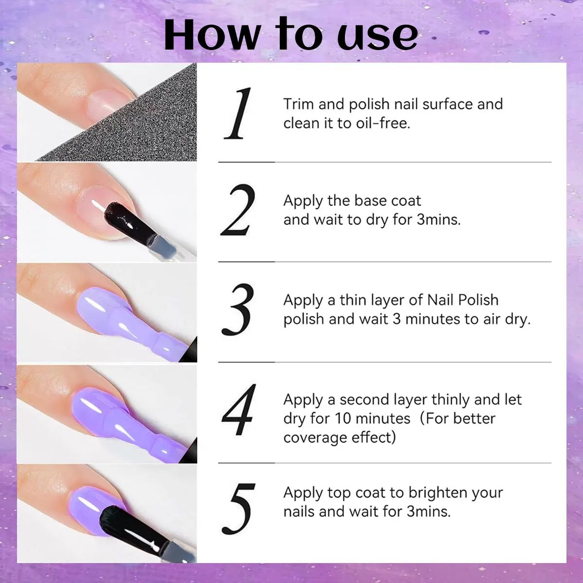 مجموعة طلاء أظافر مائية سريعة الجفاف مكونة من 6 قطع - جودة صالون الشعر - مناسبة للأظافر الحساسة وتصاميم فن الأظافر بنفسك. #6