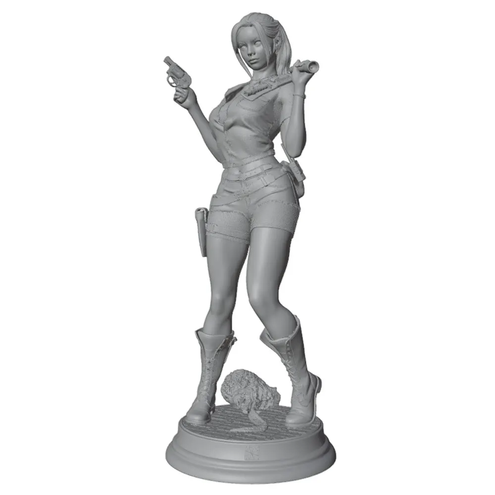 1/24 Sexy Female Warrior Desktop Decoration Miniature Resin Figure Model, Size 75mm, Unpainted Style, Requires Hand Painting, Perfect for Role-Playing Games and Collecting.