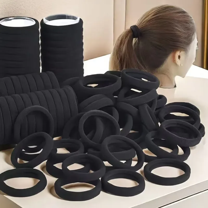 for Black Terry Cloth Hair Band Seamless High Elastic Soft Cotton  Friendly  Damage Unisex Headband  Daily Ponytail