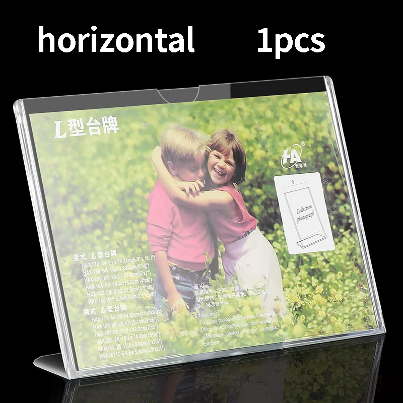 A4 Acrylic Display Rack L-Shaped Table Card Menu Price List Table Desktop Advertising Sand A5 Table Card Water Card Transparent