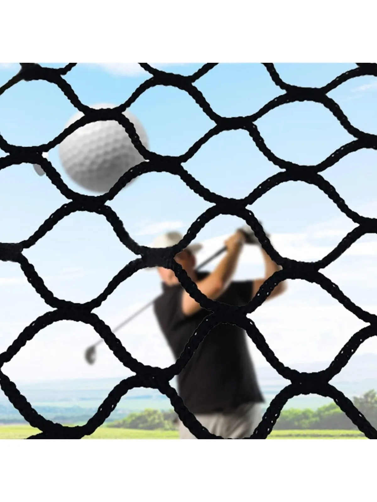 Golf Practice Net 33M Black Polyethylene Weaving Net -0.980.98in Mesh Hole Tear-Wear Resistant,Foldable for Golf Baseball Hockey