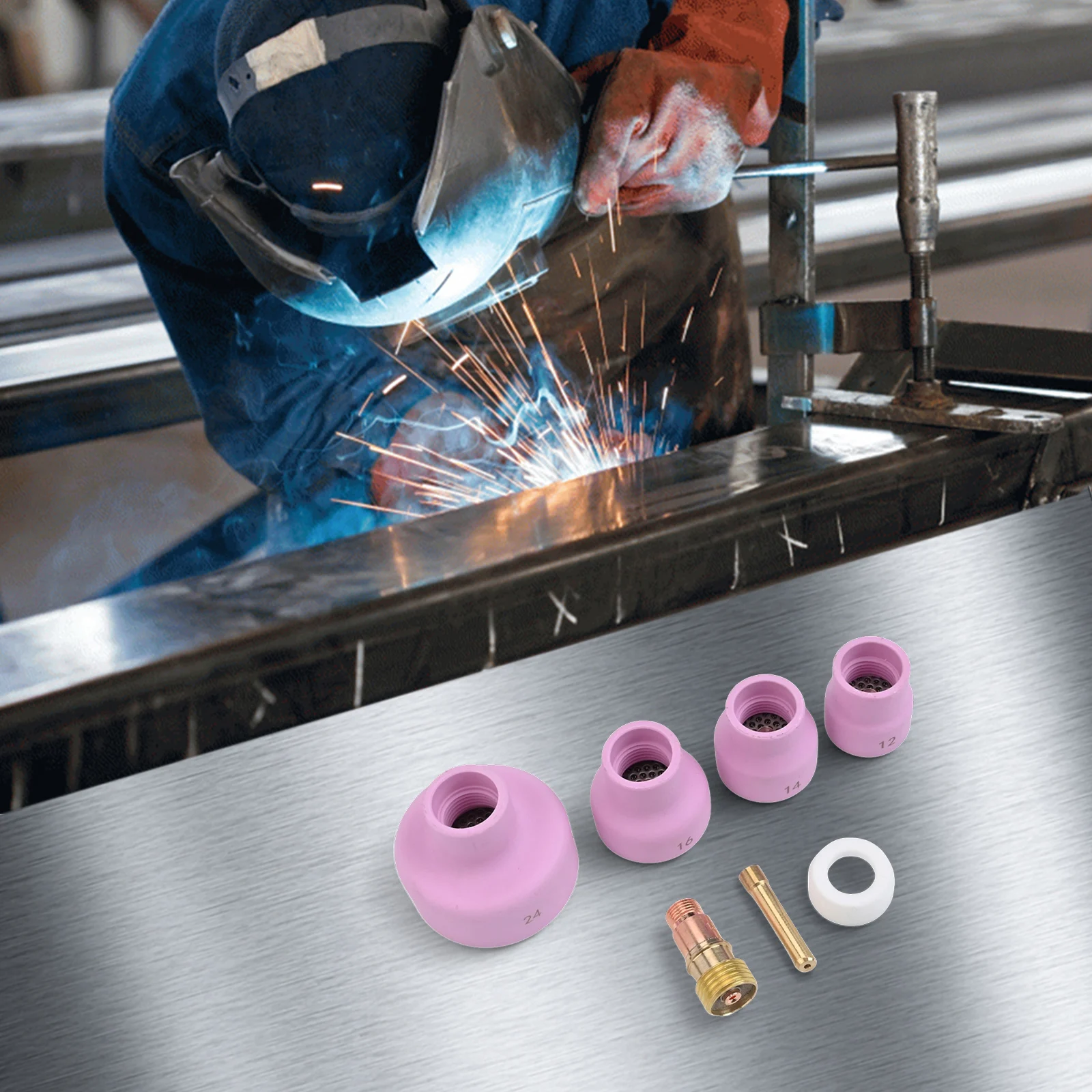 

For WP9 20 Welding TIG Nozzle Kits DIY Welding Applications Variety Of Combinations High Efficiency Performance