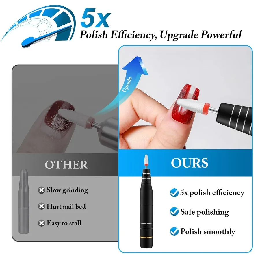 Ultra quiet and low vibration electric nail drill with portable design for crystal gel nails ideal manicure and pedicure polish