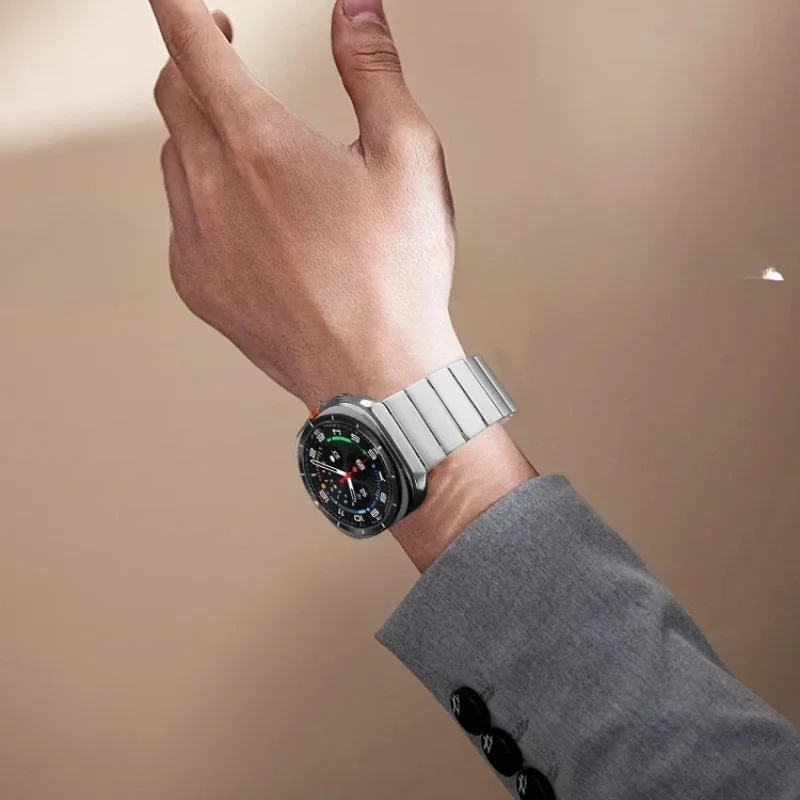 حزام معدني من التيتانيوم لساعة سامسونج جالاكسي ، سوار فاخر ، سوار كوريا ، الترا ، بدون ثغرات ، 47 *