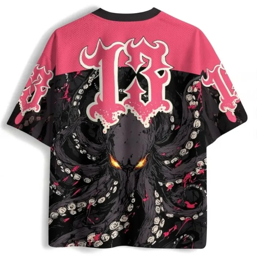 Japanese Fashion Trend 3D Print Sport QuickDry Breatha Men VNeck TShirt Outdoor Street Casual Harajuku Y2K parent-child Clothing