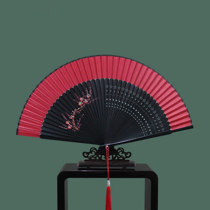 Chinese folding fan women's dance runway show easy to open and close folding fan wedding hand fan