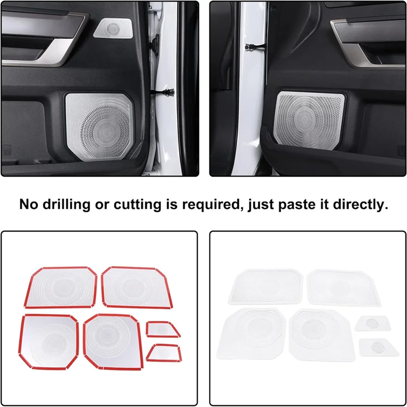 

Strict 6 Piece Car Inner Door Speaker Horn Cover Trim Kit Car Accessories Stainless Steel For Toyota Sequoia 2022 2023,Si