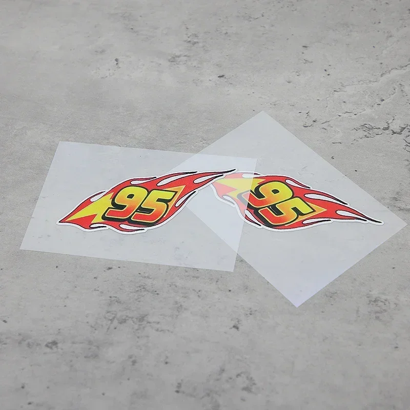 1 шт. "95" наклейка с пламенем для мотоцикла, автомобиля, гоночного стиля, украшение, крутая наклейка, аксессуар
