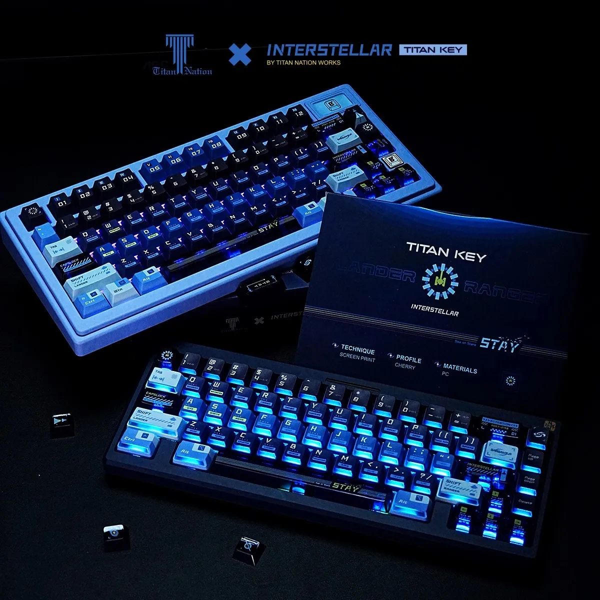 Imagem -06 - Titan Nation Interstellar Keycaps Transmissão de Luz Teclado Mecânico Keycap Conjunto Transparente pc Gaming Acessórios Presente