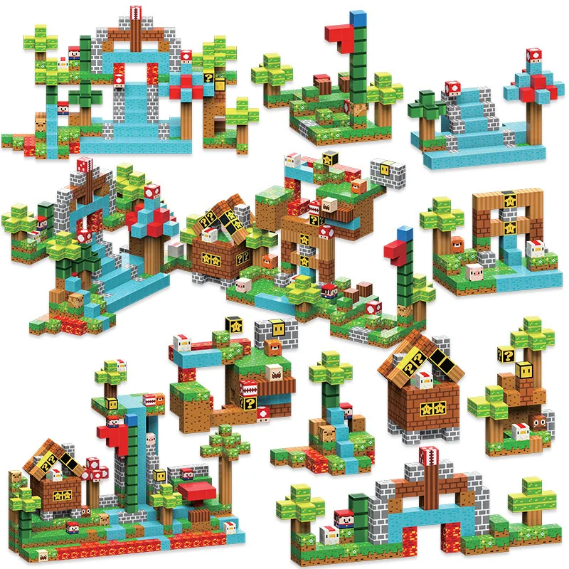 Kinderen DIY magnetisch blok Mini World My Mary Block World magnetisch blokpuzzelspeelgoed voor kinderen van 3-6 jaar