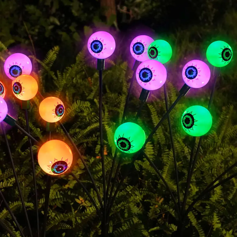 6 تصميم مقلة العين المخيفة LED مع أضواء خضراء متوهجة ديكور حديقة الهالوين للحديقة والفناء في الهواء الطلق أضواء حمراء مقاومة للماء 301
