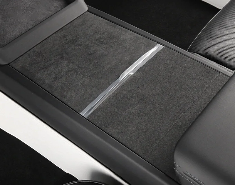 For Tesla Model 3 Highland Center Console Wrap Kit Decor Sticker-Suede/Alcantara Frabics Patches Trim