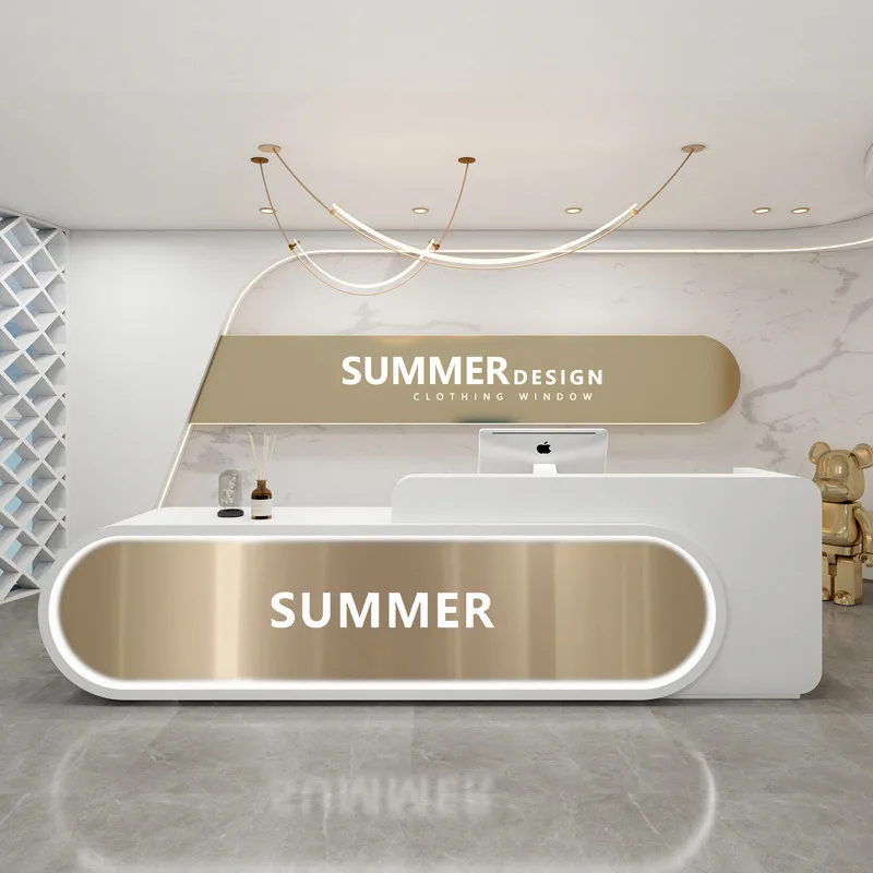 Light Luxury Modern Reception Desks Elegant Lacquer Table Yoga Reception Desks Studio Beauty Salon Office Furniture Военное Дело