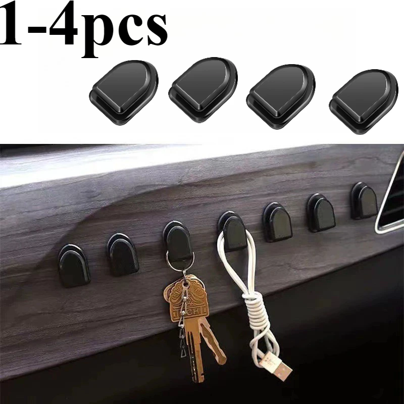 

Mini Car Hooks Interior Storage Holder for USB Cable Headphone Key Self-Adhesive Dashboard Wall Hanging Hook Auto Accessories