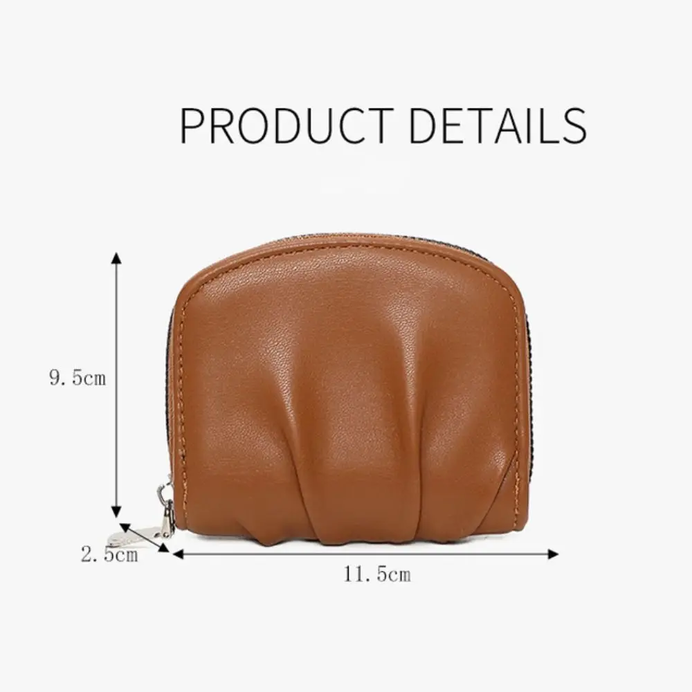 Tas Cangkang Mini Kulit PU Trendi Portabel dengan Slot Kartu Tas Kartu Dompet Koin untuk Wanita