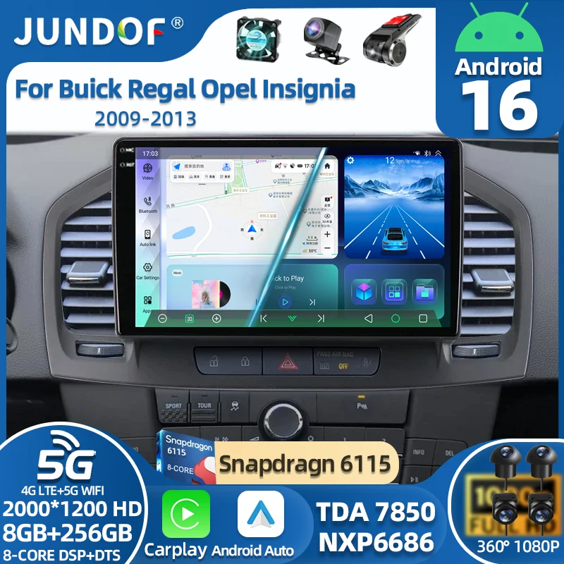 

Android16 Carplay Auto For Buick Regal Opel Insignia 1 2009 2010 2011 2012 2013 Multimedia Car Radio Player Video WIFI+4G Stereo