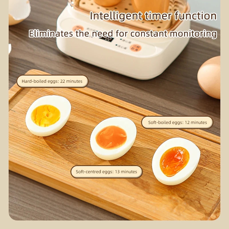 جهاز طهي البيض بالبخار الكهربائي، جهاز طهي البيض الذكي للحماية من الغليان الجاف، غلاية البيض، جهاز بخار كهربائي متعدد الوظائف، قابل للفصل، سهل التنظيف