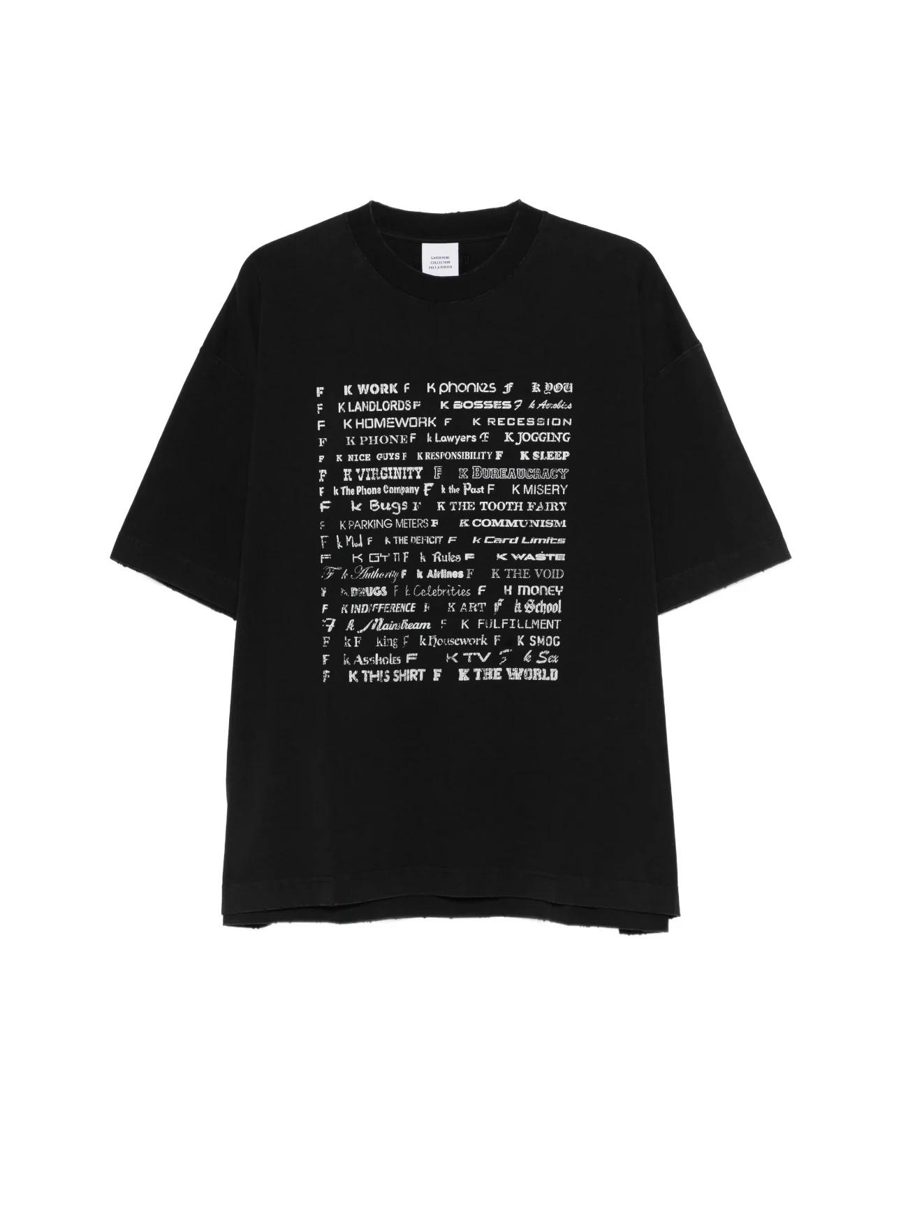 

2026 High Street VT FK Slogan Printed Women Men Heavy Cotton T shirts Oversized Men Short Sleeve Summer T shirt Tops Tees