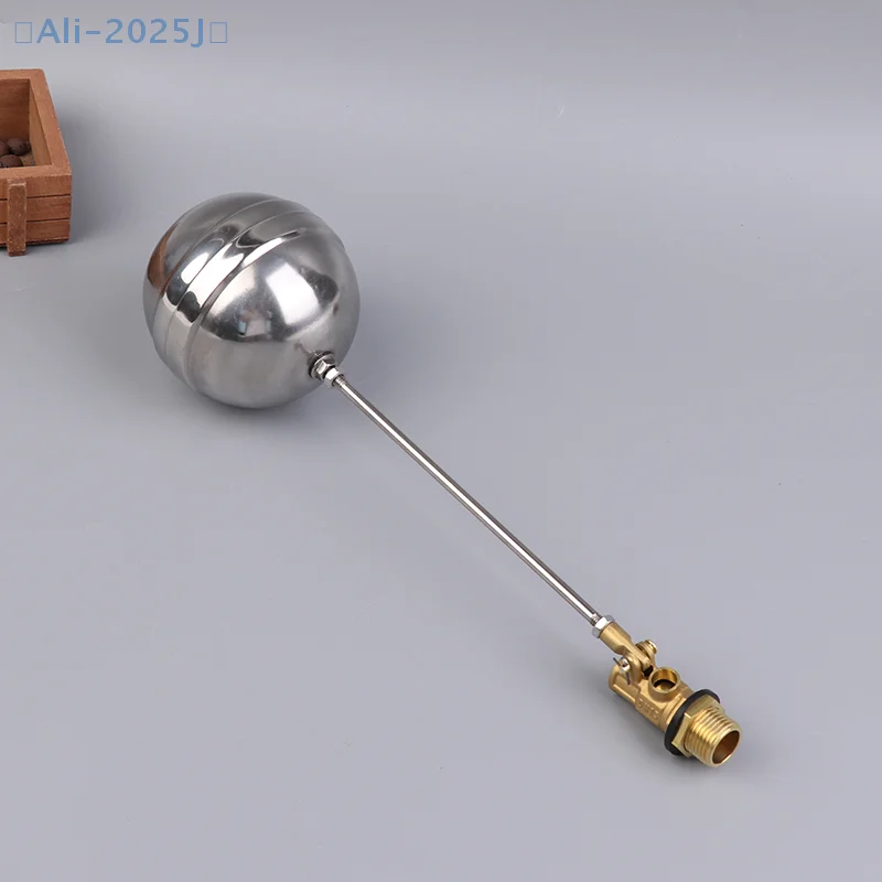 1Pcs 1/2" 3/4" 1" Brass Float Valve Cold And Hot Water Tank Floating Ball Valve Toilet Valve SS201 Stem Flow Control Cistern