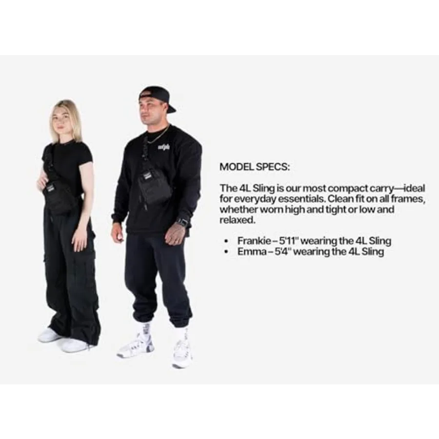 4L Mini Tactical Sling Bag Alpha Black Compact Crossbody Backpack for Gym Travel and EDC Tactical Shoulder Bag with Multiple Po