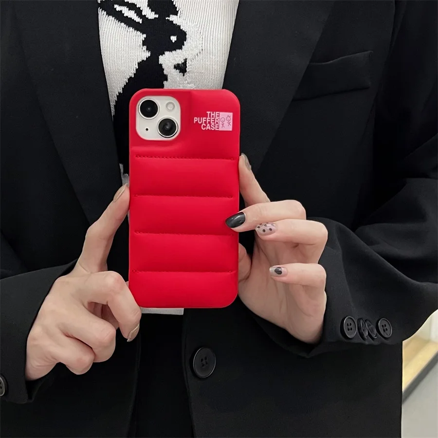 Fashion Solid Color The Puffer Case For iPhone 16 15 14 13