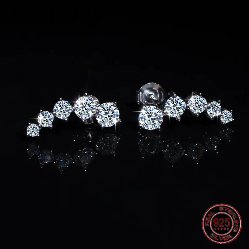 

НОВЫЕ серьги в форме муассанита из чистого серебра S925 для женщин, модные легкие роскошные блестящие серьги в стиле минимализм