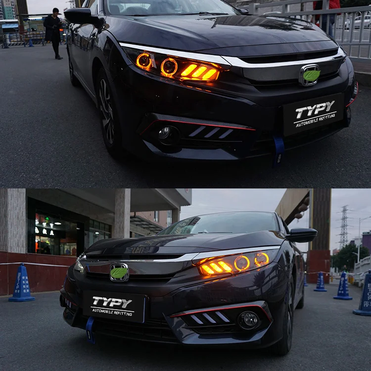 TYPY مخصص Led المصباح الديناميكي Led تحول ضوء لهوندا سيفيك 10 Gernareation 2016 2017 2018 2019 2020 2021