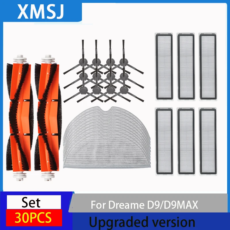 

Compatible for Xiaomi Dreame D9, D9 Max, Bot L10 Pro Spare Parts Accessories Main Side Brush Hepa Filter Mop Cloth Spare Parts