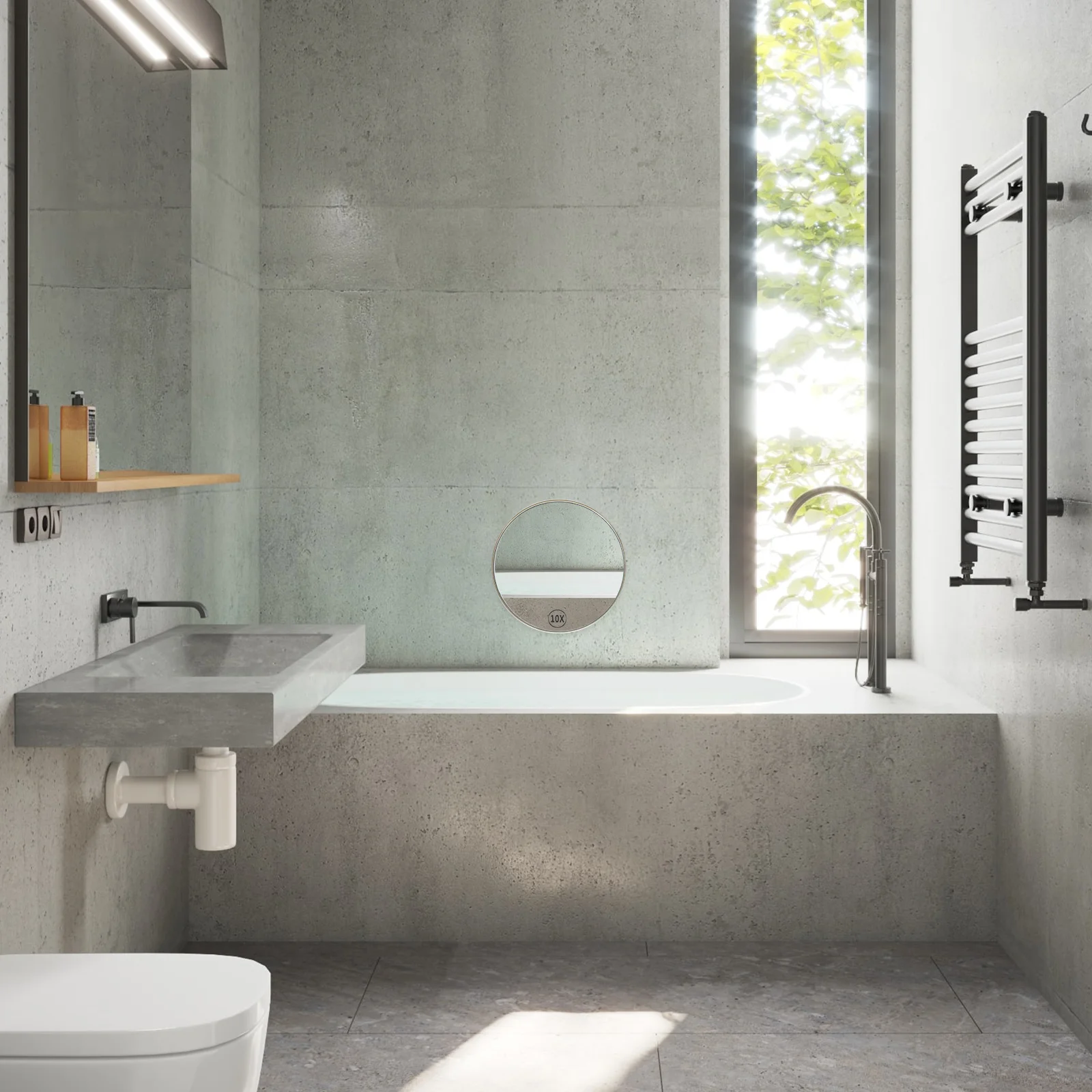 مرآة مكياج مكبرة مع كوب شفط قوي للاستحمام في الحمام، سطح مضاد للخدش، مثالي للعناية بالبشرة والشعر #1