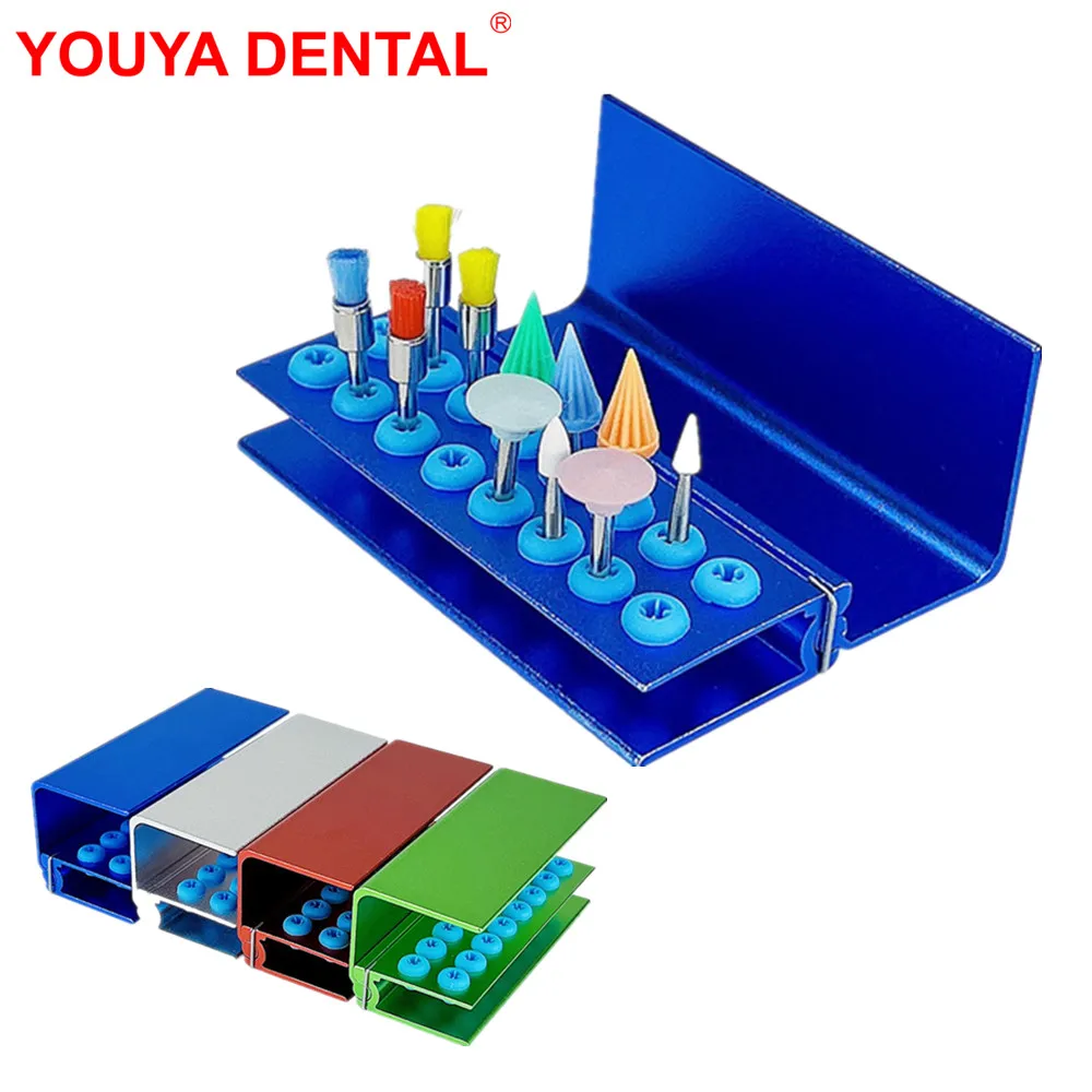 16 Holes Dental Burs Block Holder Autoclavable Sterilizer Dentistry Lab Stand For Burs Storage Box Organizer  Disinfection Case