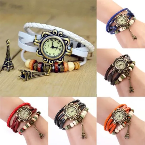 2023 New Women\'s Watch Retro Leather Bracelet Tree leaf Decoration Wrist Watch Ladies Quartz Watch relogio feminino часы