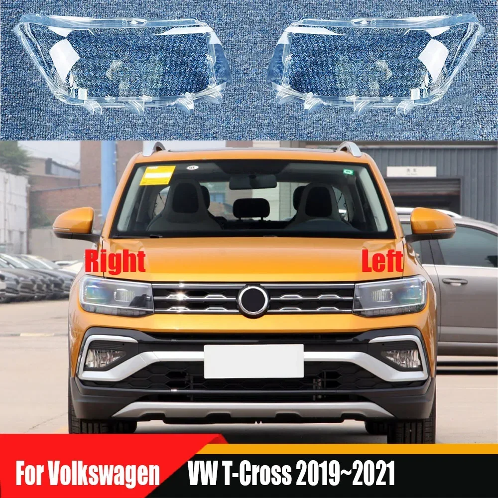 

For Volkswagen VW T-Cross 2019 2020 2021 Headlamp Cover Transparent Headlight Shell Lens Plexiglass Replace Original Lampshade