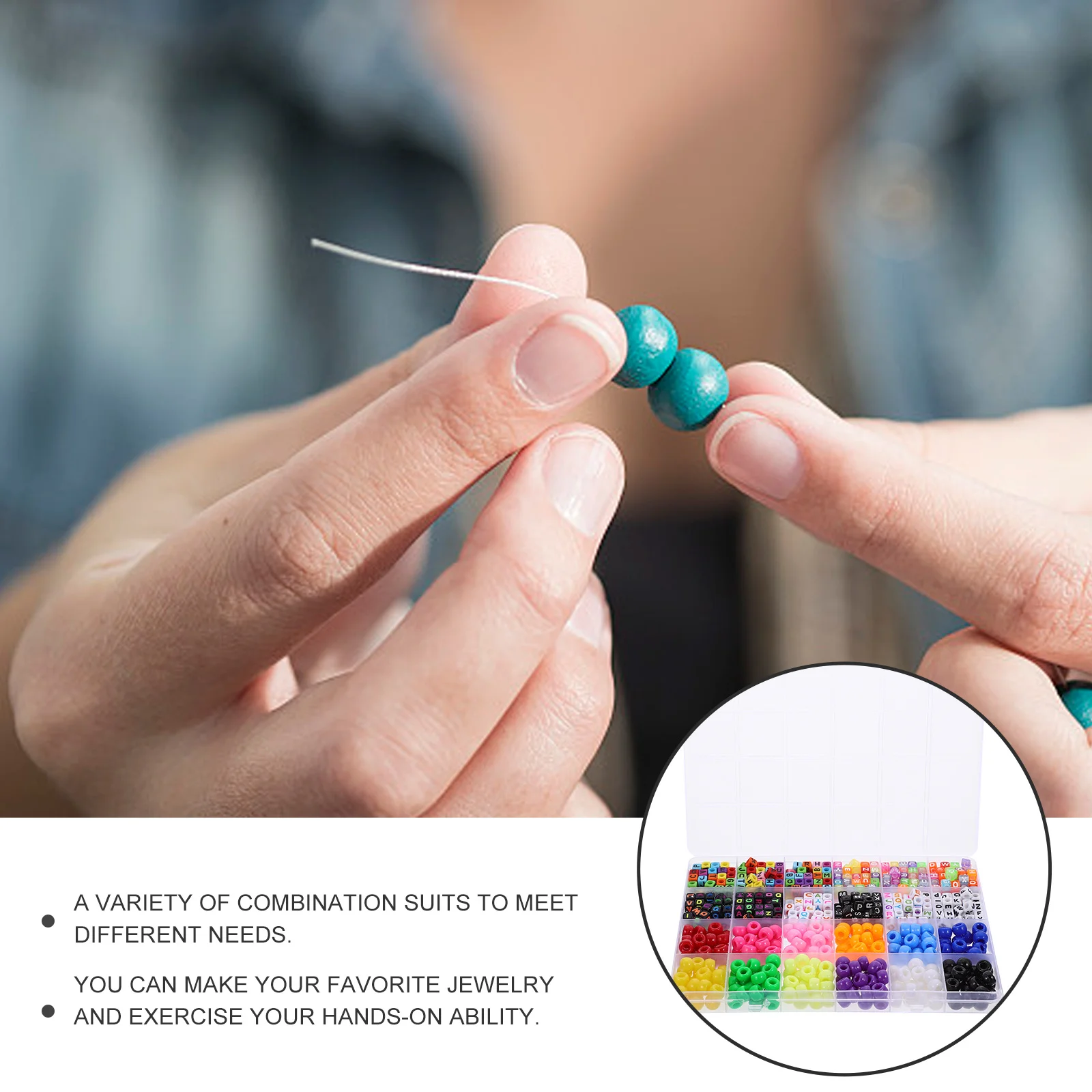 

1Set Acrylic Letter Beads Bucket Colorful DIY Bracelet Making Beads Elastic Rope Alphabet Loose Bead DIY Jewelry Accessory