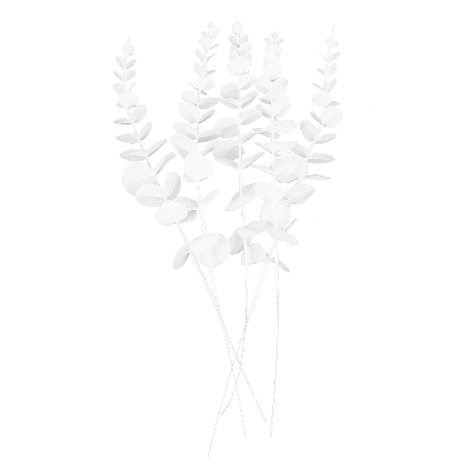 

5pcs Lifelike Artificial Eucalyptus Leaves Decorative Iron Wire Branches for Wedding Party Home Flower Arrangement