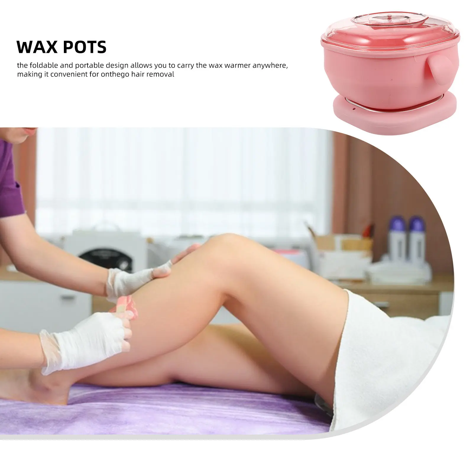 Portable Foldable Wax Warmer Silicone Wax Pot Liner Non Stick Easy Clean Hair Removal At Home Salon Use Eu Plug