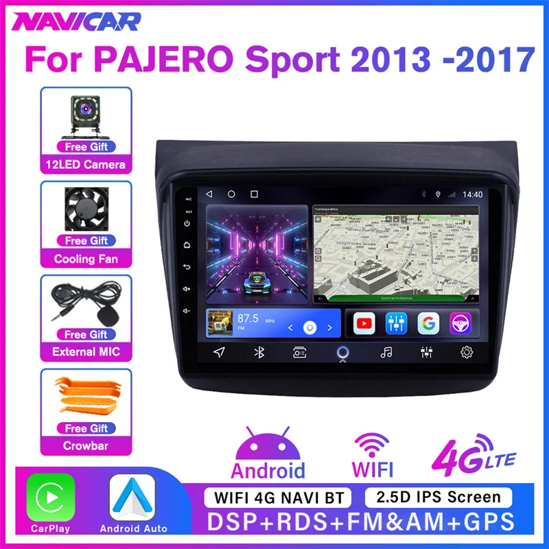 

Автомагнитола 2DIN Android 10 для MITSUBISHI PAJERO Sport/L200/2006 + Triton/2008 + PAJERO 2010, Автомобильный мультимедийный видеоплеер GPS DSP