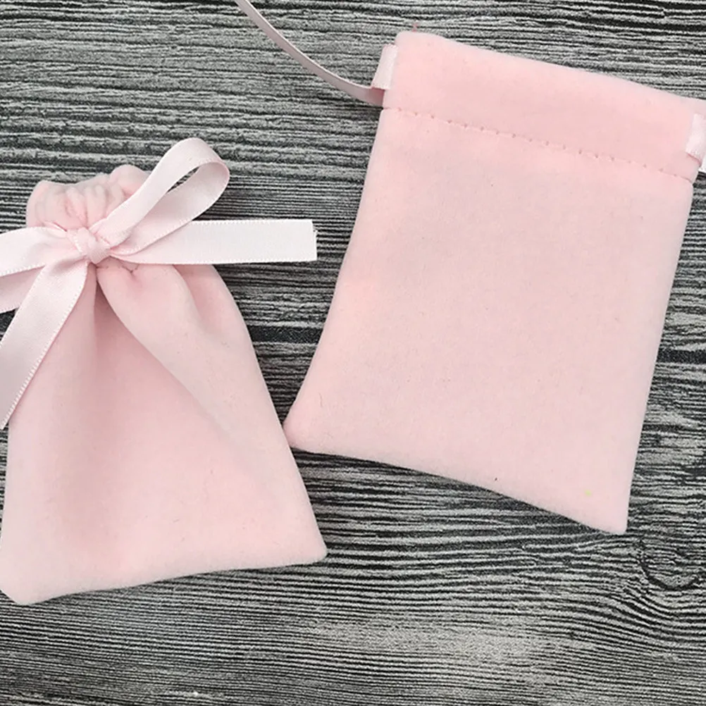 

10Pcs Pink 10Cm Drawstring Jewelry Pouches Gift Bags for Wedding Party Travel Gift Drawstring Bag