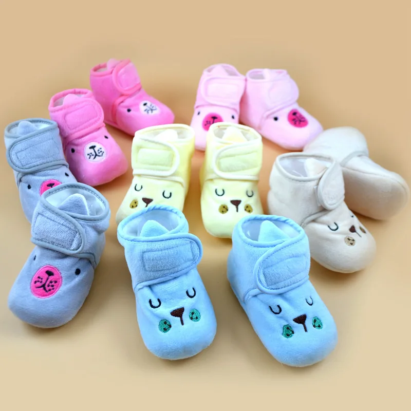 Newborn Baby Socks Shoes Boy Girl Star Toddler First Walkers Booties Cotton Comfort Soft Anti-slip Warm Infant Crib Shoes